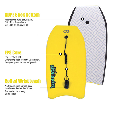 WOOWAVE 33&quot; 37&quot; 42&quot; Bodyboard PROFESSIONAL LEVEL OF PRACTICE EPS Design Leash inbegrepen