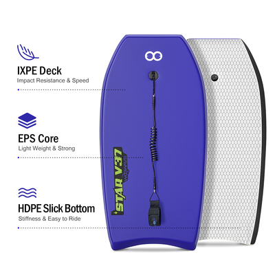 Kinderen 37 inch Soft Board Surfboard met riemen en EPS Core Board Gewicht 1.42lbs