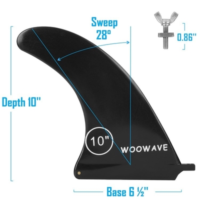 10 inch zwart SUP Single Center Fin verhoogt de manoeuvreerbaarheid op Surfboard vervanging