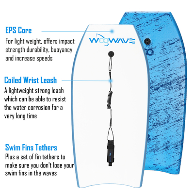WOOWAVE OEM Surfboard Bodyboard voor Lakes Rivers Rider Hoogte 5'5'-5'9' 165cm-175cm