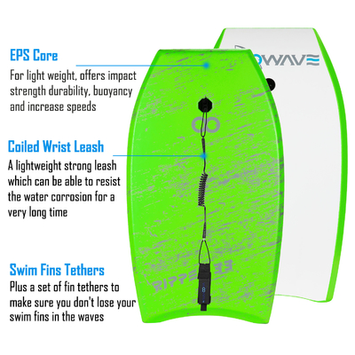 Unisex 36' bodyboard XPE opblaasbaar skiplank met riem