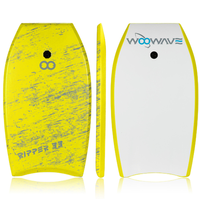 Gepaste kleur en logo ontwerp Geel 33 inch bodyboard voor surfen op meren rivieren
