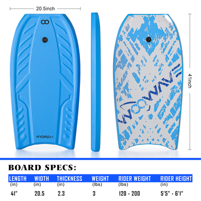 Aanpasbaar Surfboard Body Board met Leash 3lbs Board Gewicht HDPE materiaal